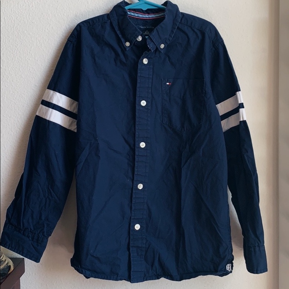 Boys Tommy Hilfiger Navy Blue Button Down Shirt
